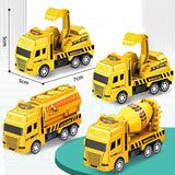4 Pcs Small Construction Vehicles, Pull Back & Go Friction Powered STEM Toys for Toddlers, Travel Car Toys Age 3-5 Birthday Gift