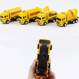 4 Pcs Small Construction Vehicles, Pull Back & Go Friction Powered STEM Toys for Toddlers, Travel Car Toys Age 3-5 Birthday Gift