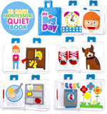 Quiet Book – Large Fabric Activity Book, Montessori Learning Toy, 10 Engaging Pages for Quiet Play, Perfect for at Home Learning, Airplane Activities and Road Trips.
