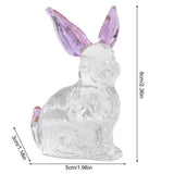 Crystal Glass Rabbit Statue Spring Festival Mascot Easter Bunny Animal Figurines Ornaments for Home Living Room Office Table