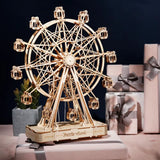 Rolife 232Pcs Rotatable DIY 3D Ferris Wheel Wooden Model Building Block Kits Assembly Toy Gift for Children Adult TGN01
