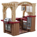 Grand Walk-In Kitchen Plastic Play Kitchen and Kid Grill, Brown