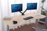 Elite Pro Series 60" X 27" Electric Height Adjustable Stand up Desk, Sit Stand Home Office Desk, Computer Desk - Curved Oak