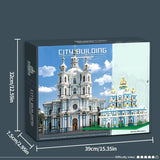 3737PCS Smolny Church Model Building Blocks World Famous Attractions Architectural Street View Bricks DIY Toys Holiday Gifts