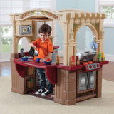 Grand Walk-In Kitchen Plastic Play Kitchen and Kid Grill, Brown