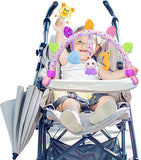 Travel Arch Bassinet Toys for Baby Hanging on Stroller, Crib & Pram. Activity Toy Bar for Baby Bouncer(Purle)